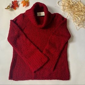 NWT Express Maroon Cowl Neck Chunky Knit Sweater